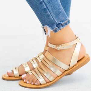 American Eagle Gold Metallic Gladiator Sandals